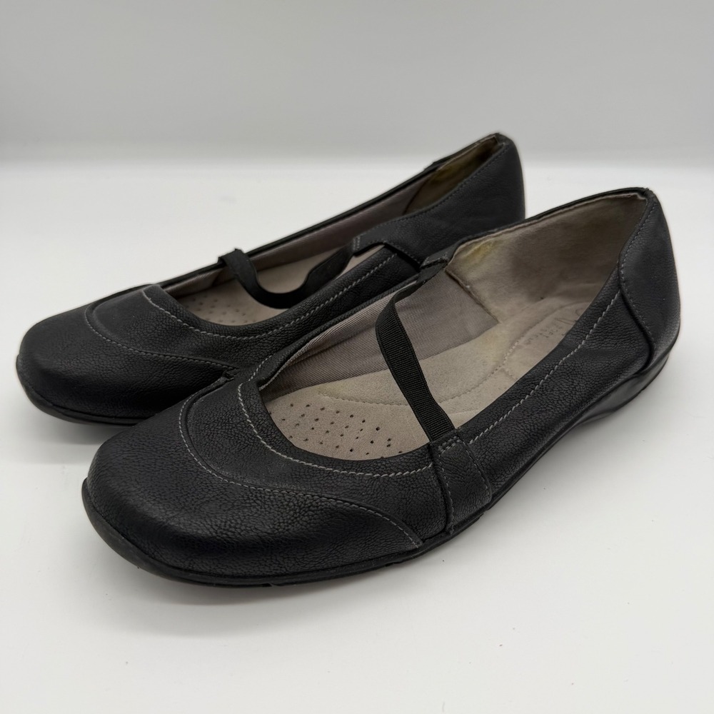 LifeStride Denver Womens Black Mary Jane Flats Size 7M Comfort Shoes